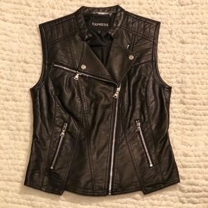 Black leather vest